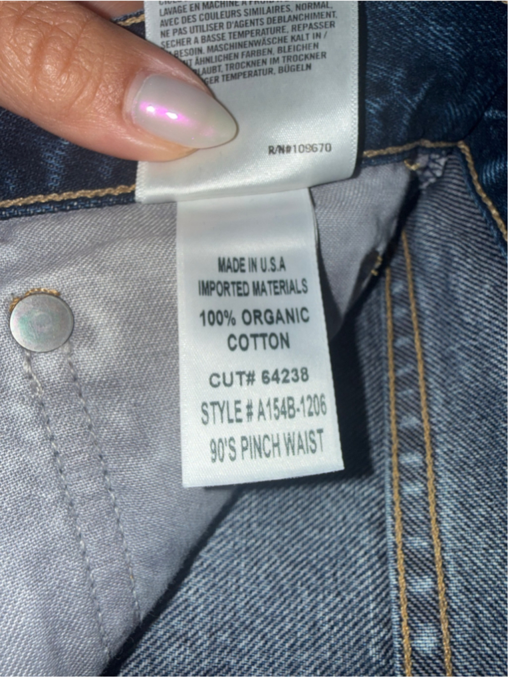 Preowned,Women's AGOLDE '90s pinch-waist Straight Leg Jeans , Size 27 - Picture 5 of 5